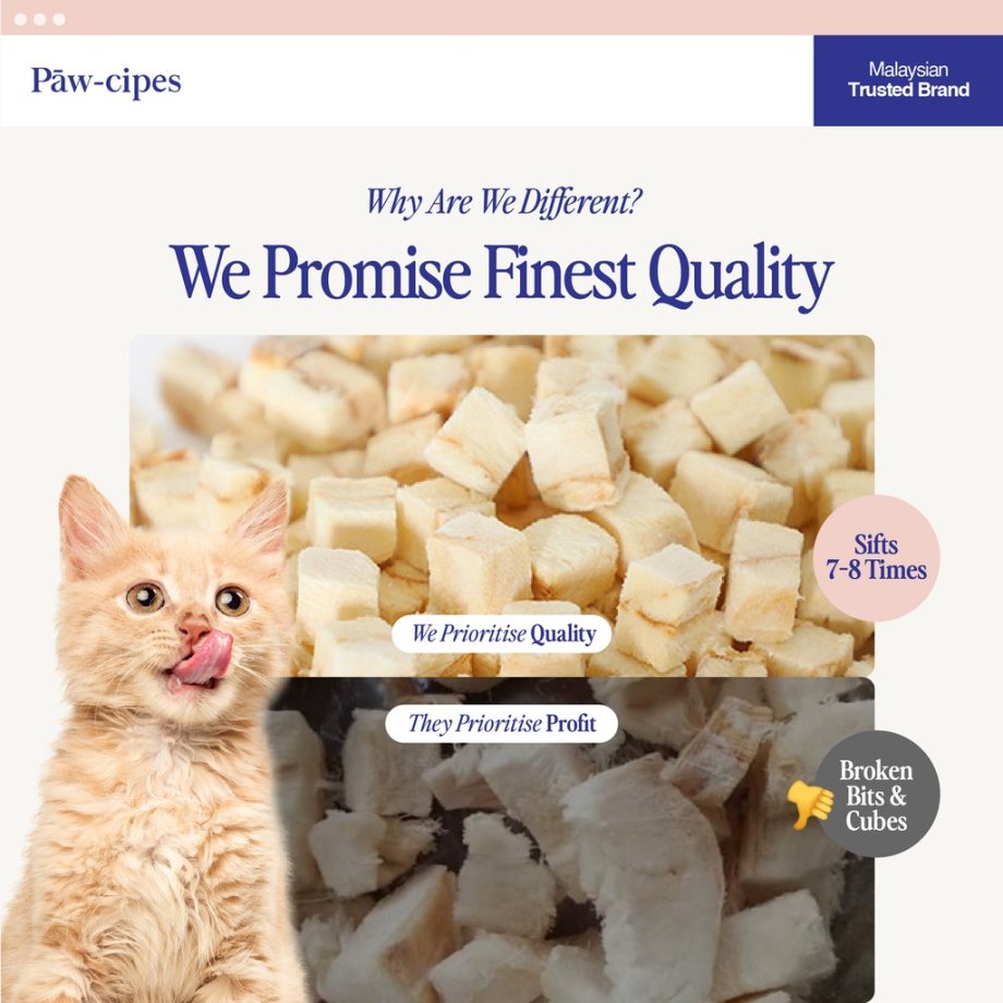 Paw-cipes Freeze Dried Treats Premium Cat/Dog Food - Chicken Cubes