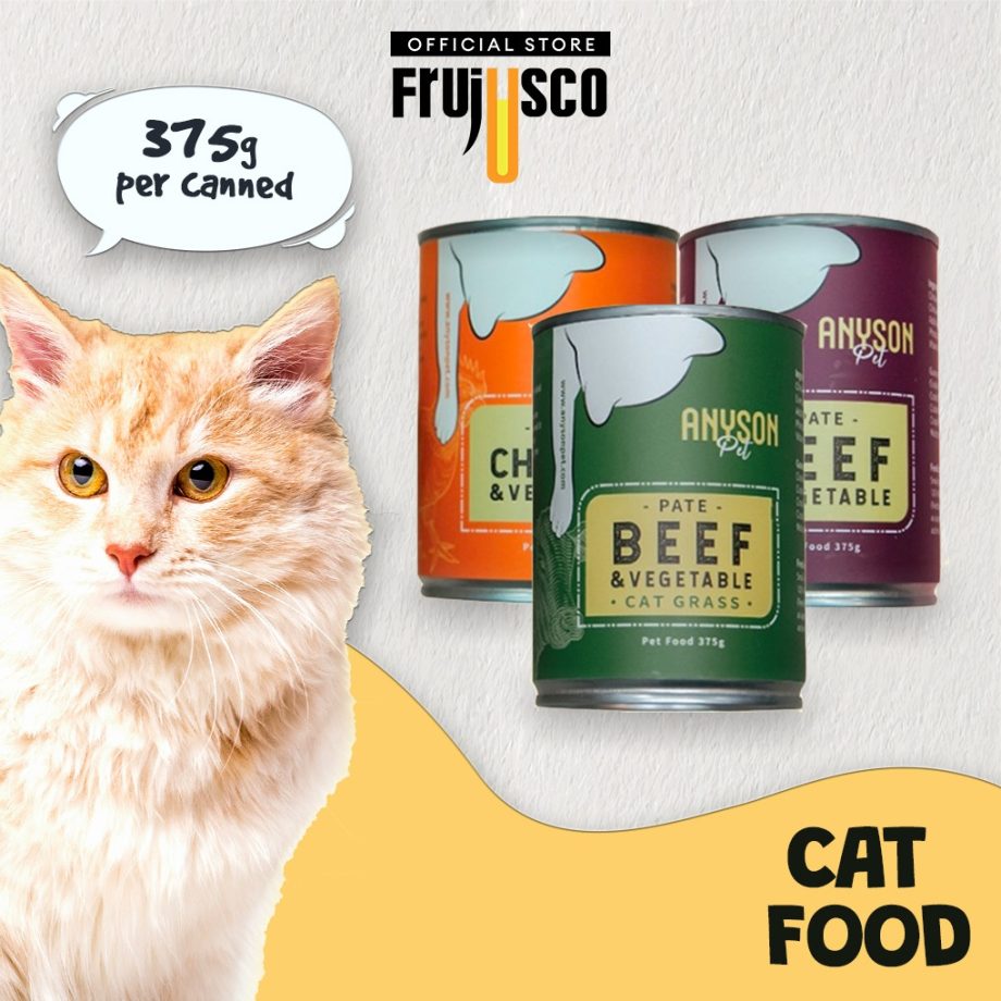 Anyson Pet Canned Wet Cat Food With Cat Grass 375g